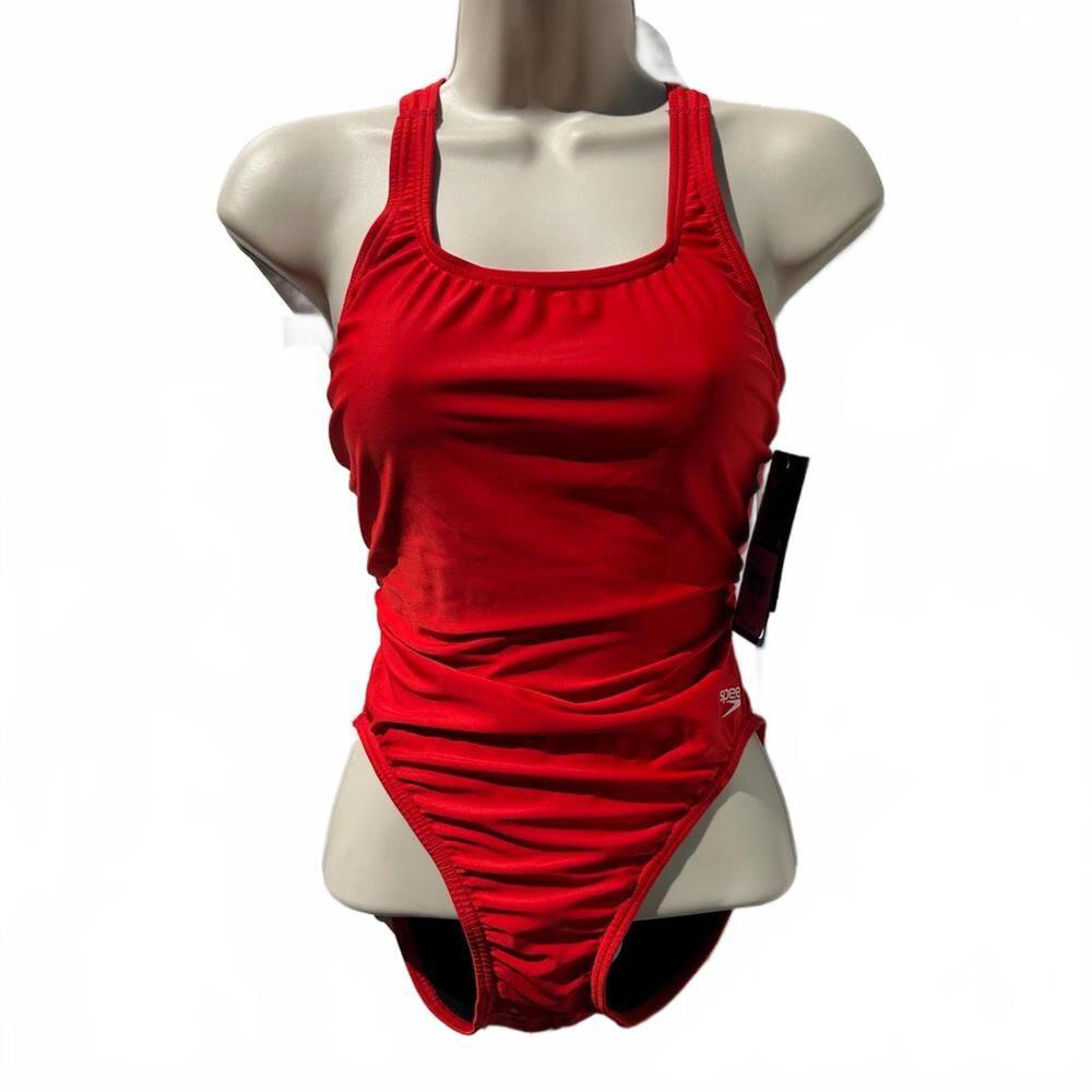 Speedo LT Pro Red One Piece Ladies Swimsuit | Lifeguard Swim Team Water Polo NEW